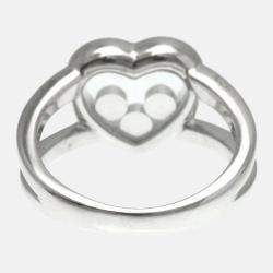 Chopard 18K White Gold and Diamond Happy Diamonds Heart Ring EU 49