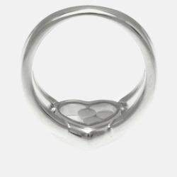 Chopard 18K White Gold and Diamond Happy Diamonds Heart Ring EU 49