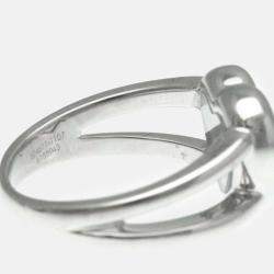 Chopard 18K White Gold and Diamond Happy Diamonds Heart Ring EU 49