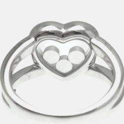 Chopard 18K White Gold and Diamond Happy Diamonds Heart Ring EU 49