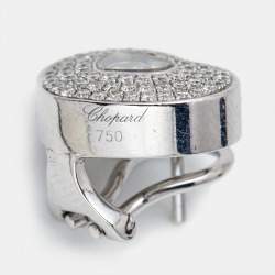 Chopard Happy Diamond 18k White Gold Heart Clip-On Earrings
