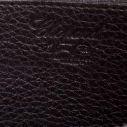 Chopard Brown Woven Leather Zip Around Continental Wallet