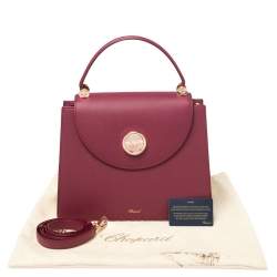 Chopard Dark Pink Leather Happy Lady Top Handle Bag