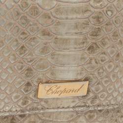Chopard Metallic Gold Python Embossed Leather Continental Wallet 