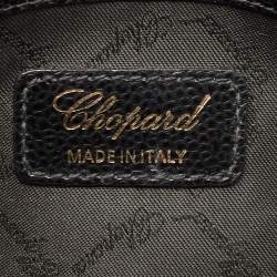 Pre Owned Chopard Black Leather Chain Detail Flap Shoulder Bag