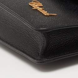 Pre Owned Chopard Black Leather Chain Detail Flap Shoulder Bag