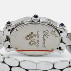 Chopard White Mother of Pearl Diamond Stainless Steel Happy Sport 27/8397-23 Women's Wristwatch 30 mm