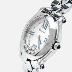 Chopard White Mother of Pearl Diamond Stainless Steel Happy Sport 27/8397-23 Women's Wristwatch 30 mm