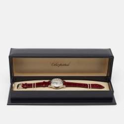 Chopard Silver Diamond Stainless Steel Alligator Leather Happy Sport 278559-3001 Women's Wristwatch 36 mm
