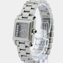 Chopard Grey Stainless Steel Happy Sport 27/8893-23 Quartz Women's Wristwatch 23 mm