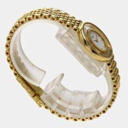 Chopard White Diamond 18k Yellow Gold Happy Diamonds 20/6147 Quartz Women's Wristwatch 26 mm