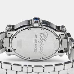 Chopard White Stainless Steel Diamond Happy Sport 8546 Women's Wristwatch 30 mm