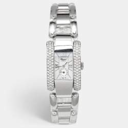 Chopard White Mother Of Pearl Stainless Steel Diamond La Strada 41/8380 Women's Wristwatch 24 mm