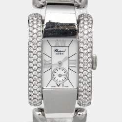 Chopard White Mother Of Pearl Stainless Steel Diamond La Strada 41/8380 Women's Wristwatch 24 mm