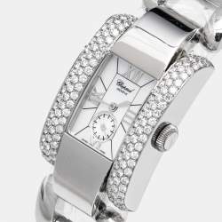 Chopard White Mother Of Pearl Stainless Steel Diamond La Strada 41/8380 Women's Wristwatch 24 mm