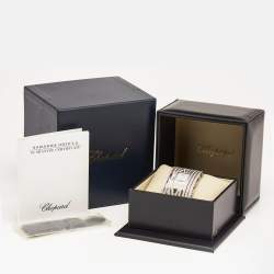 Chopard Diamond Pave 18K White Gold Snakeskin Leather Montres Dame XL 137130 Women's Wristwatch 36 mm