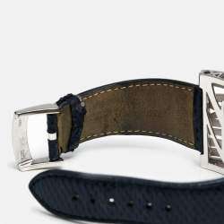 Chopard Diamond Pave 18K White Gold Snakeskin Leather Montres Dame XL 137130 Women's Wristwatch 36 mm