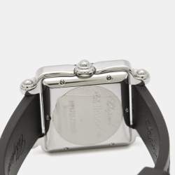 Chopard Grey Black Resin Stainless Steel Diamonds Rubber Limited Edition Be Happy 2 Women's Wristwatch 27 mm