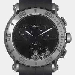 Chopard Black Stainless Steel Happy Sport Chrono  288499-3007 Quartz Men's Wristwatch 42mm