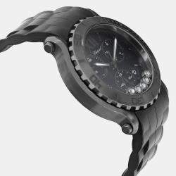 Chopard Black Stainless Steel Happy Sport Chrono  288499-3007 Quartz Men's Wristwatch 42mm