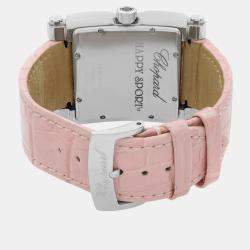 Chopard Happy Sport Steel Mop Dial Leather Strap Ladies Quartz Watch 288448-2001 35 mm
