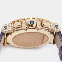 Chopard Black Mother of Pearl Rainbow Baguette Sapphires Diamond 18k Rose Gold Alligator Happy Sport 283582-5017 Women's Wristwatch 42 mm