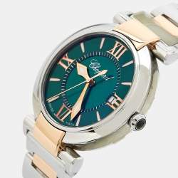 Chopard Green 18k Rose Gold Stainless Steel Imperiale 388532-6007 Women's Wristwatch 36 mm