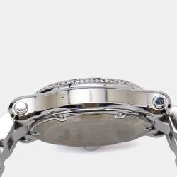 Chopard White Stainless Steel Diamond Happy Sport 278590-3002 Women's Wristwatch 30 mm