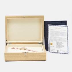 Chopard Mother Of Pearl Diamond 18K Ethical Rose Gold Alligator Leather Imperiale Moonphase 384246-5001 Women's Wristwatch 36 mm