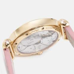 Chopard Mother Of Pearl Diamond 18K Ethical Rose Gold Alligator Leather Imperiale Moonphase 384246-5001 Women's Wristwatch 36 mm