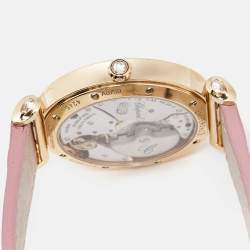 Chopard Mother Of Pearl Diamond 18K Ethical Rose Gold Alligator Leather Imperiale Moonphase 384246-5001 Women's Wristwatch 36 mm
