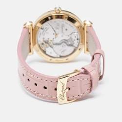 Chopard Mother Of Pearl Diamond 18K Ethical Rose Gold Alligator Leather Imperiale Moonphase 384246-5001 Women's Wristwatch 36 mm