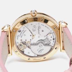 Chopard Mother Of Pearl Diamond 18K Ethical Rose Gold Alligator Leather Imperiale Moonphase 384246-5001 Women's Wristwatch 36 mm