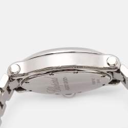 Chopard White Mother Of Pearl Stainless Steel Diamond Happy Sport 8546 Women's Wristwatch 30 mm