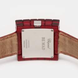 Chopard Red Resin & Stainless Steel Ice Cube Be Mad Women’s Wristwatch 31.5 MM