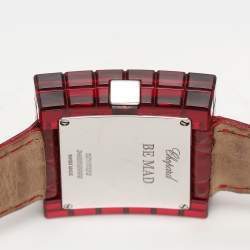 Chopard Red Resin & Stainless Steel Ice Cube Be Mad Women’s Wristwatch 31.5 MM