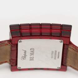 Chopard Red Resin & Stainless Steel Ice Cube Be Mad Women’s Wristwatch 31.5 MM