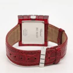 Chopard Red Resin & Stainless Steel Ice Cube Be Mad Women’s Wristwatch 31.5 MM