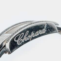 Pre Owned Chopard White Stainless Steel Diamond Alligator Leather La Strada 418357-3001 Women's Wristwatch 23.50 mm