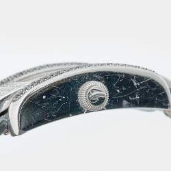 Pre Owned Chopard White Stainless Steel Diamond Alligator Leather La Strada 418357-3001 Women's Wristwatch 23.50 mm