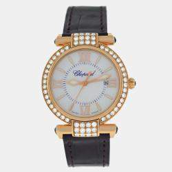 Pre Owned Chopard Imperiale 384238-5003 Quartz MOP 18K Rose Gold Women's Wristwatch 28 mm