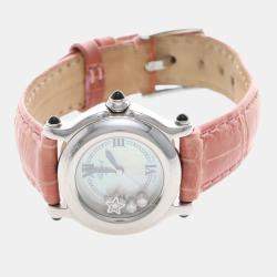Pre Owned Chopard Happy Sport Diamond 27/8245-36 Quartz Stainless Steel Womens Wristwatch 26 mm