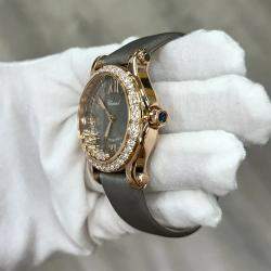Pre Owned Chopard Happy Sport 274808-5014 Automatic Diamond 18k Rose Gold Women's Wristwatch 36 mm