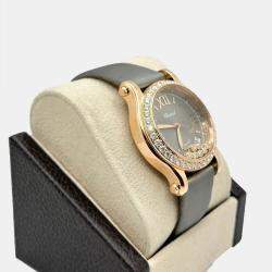 Pre Owned Chopard Happy Sport 274808-5014 Automatic Diamond 18k Rose Gold Women's Wristwatch 36 mm