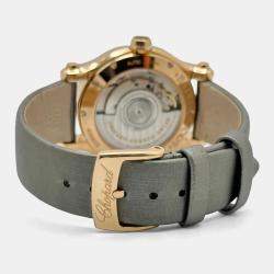 Pre Owned Chopard Happy Sport 274808-5014 Automatic Diamond 18k Rose Gold Women's Wristwatch 36 mm