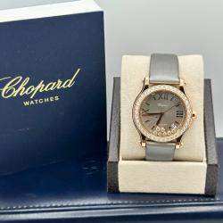 Pre Owned Chopard Happy Sport 274808-5014 Automatic Diamond 18k Rose Gold Women's Wristwatch 36 mm