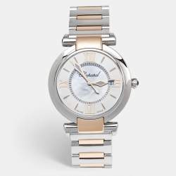 Pre Owned Chopard Imperiale 388532-6002 Silver Dial Mother of Pearl 18K Rose Gold Stainless Steel Women's Wristwatch 36 mm