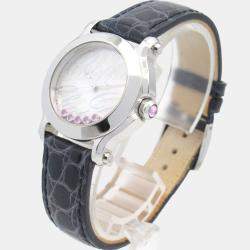 Pre Owned Chopard Happy Sport 8509 Quartz White Stainless Steel Women's Wristwatch 30 mm