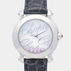 Pre Owned Chopard Happy Sport 8509 Quartz White Stainless Steel Women's Wristwatch 30 mm