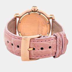 Pre Owned Chopard Happy Sport 277471 Quartz Mother of Pearl Rose Gold Women's Wristwatch 36 mm